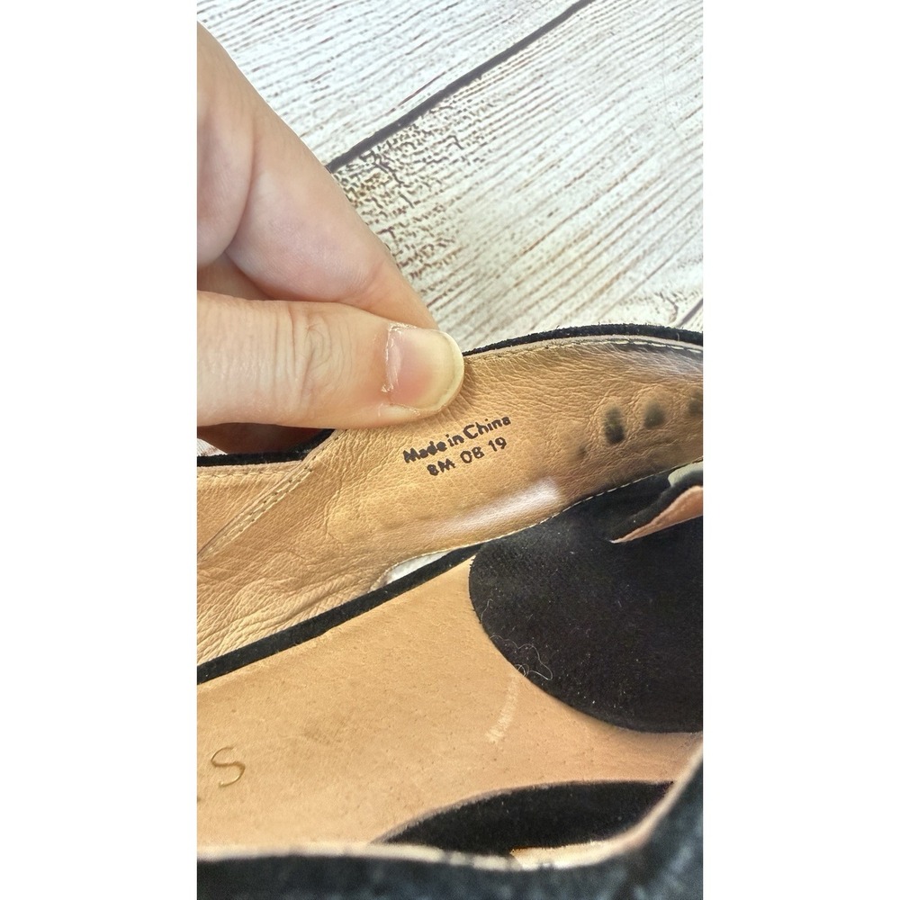 Jack Rogers Amelia City Sandals Size 8 Black Tan Suede Leather Slingback Flat - Picture 5 of 6